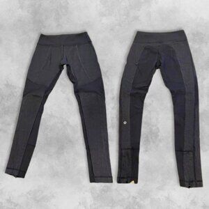 Lululemon Leggings Zippered Ankle Moisture Wicking Stretch Fabric 24” Inseam W 4